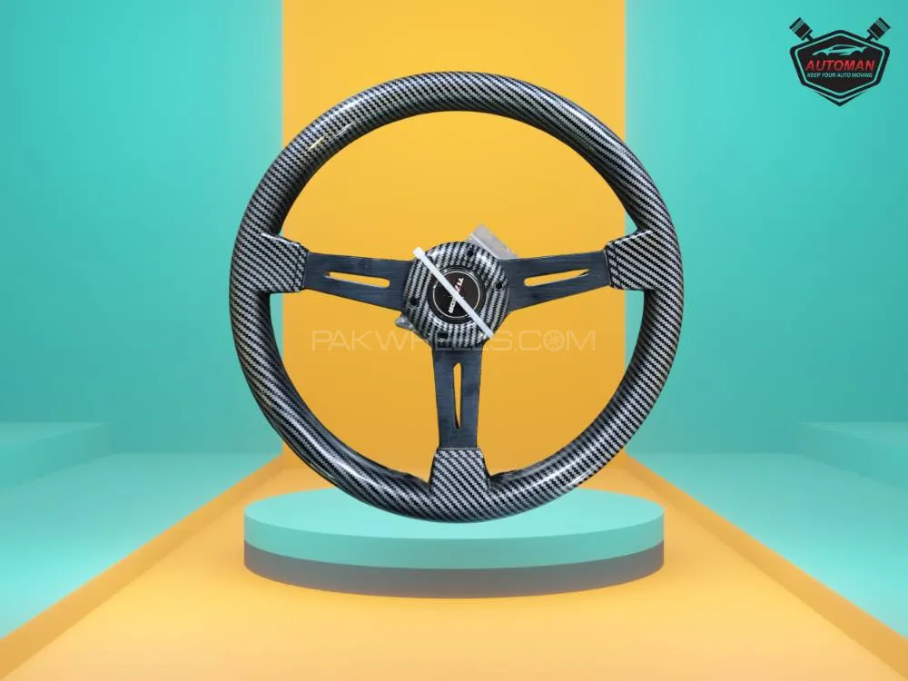 "Premium Carbon Fiber Steering Wheel – Race-Inspired Design" Image-1