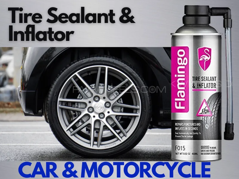 Flamingo Tire Sealant & Inflator-450ML | Quickly Seek-Out and Effectively Seal Most Normal Puncture Image-1