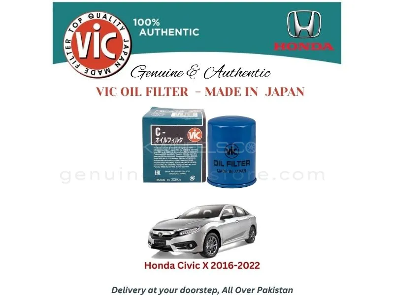 Honda Civic X 2016-2022 VIC OIL FILTER - MADE IN JAPAN Image-1