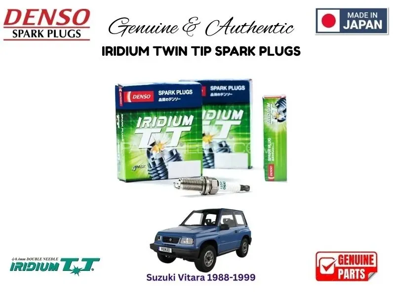 Suzuki Vitara 1988-1999 DENSO IRIDIUM TWIN TIP SPARK PLUGS 4 Pieces - MADE IN JAPAN Image-1