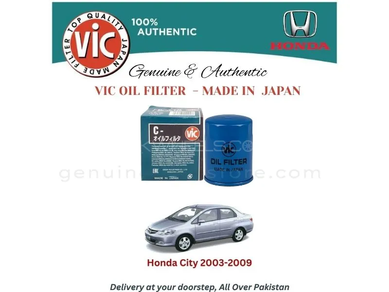 Honda City 2003-2009 VIC OIL FILTER - MADE IN JAPAN Image-1