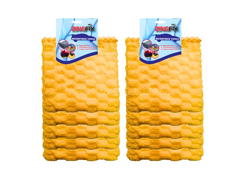 Zingfix HoneyWeave Ultra Plush Edgeless Microfiber Towel (Pack of 10) Image-1