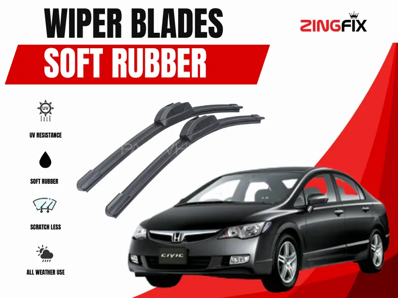 Zingfix Soft Rubber Wiper Blade for Honda Civic (2006-2012) Image-1