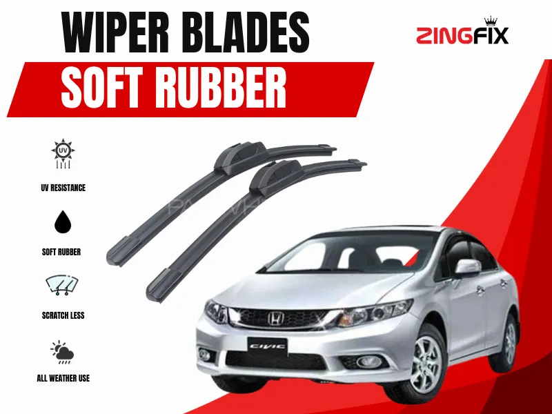 Zingfix Soft Rubber Wiper Blade for Honda Civic (2012-2016) Image-1