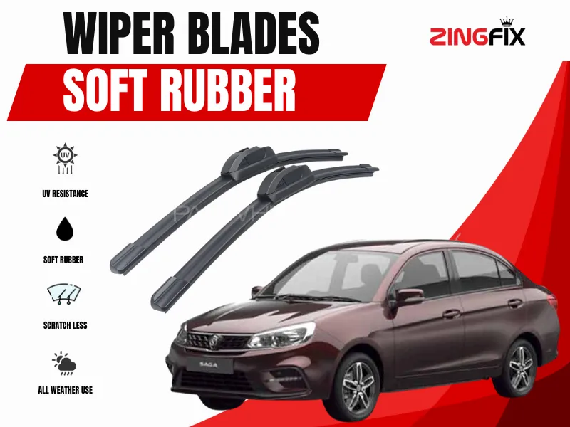 Zingfix Soft Rubber Wiper Blade for Proton Saga (2021-2024) Image-1