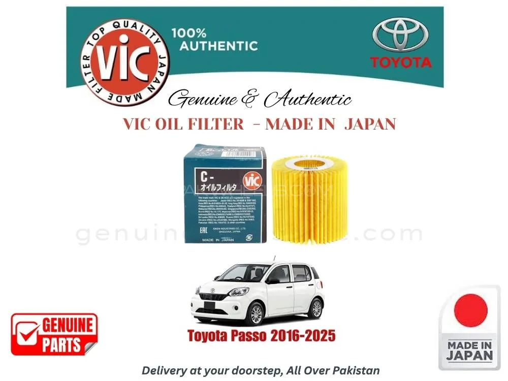 Toyota Passo 2016-2025 VIC OIL FILTER - MADE IN JAPAN Image-1