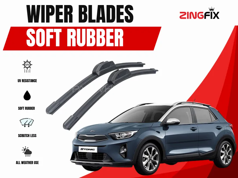 Zingfix Soft Rubber Wiper Blade for KIA Stonic (2021-2024) Image-1