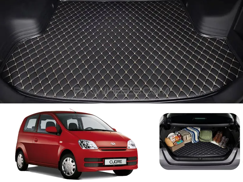 Daihatsu Cuore 7D Custom Car Trunk Mat - Model 2000-2012 Image-1