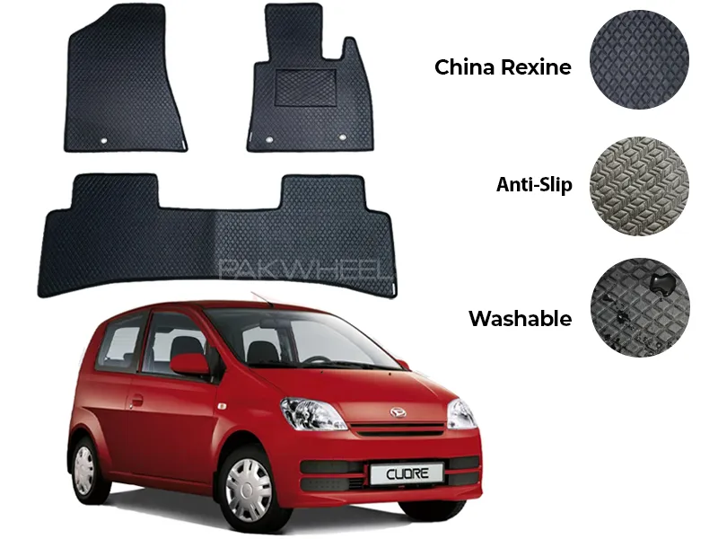 Daihatsu Cuore China Rexine Floor Mat 3PCS - Model 2000-2012 Image-1