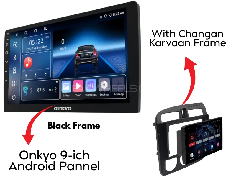 Changan Karvaan Original Onkyo X-QD1120 Android Panel with Black Frame 9-Inch | 2+32GB | GPS, Mic,  Image-1