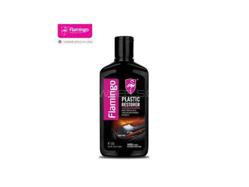 Flamingo Plastic Restorer – Long-Lasting Shine & UV Protection for Faded Trim, Bumpers & Plastic Sur Image-1