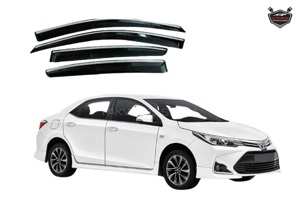 "Premium Chrome Air Press Cover & Sun Visor for Toyota Corolla (2015-2025 Models)" Image-1