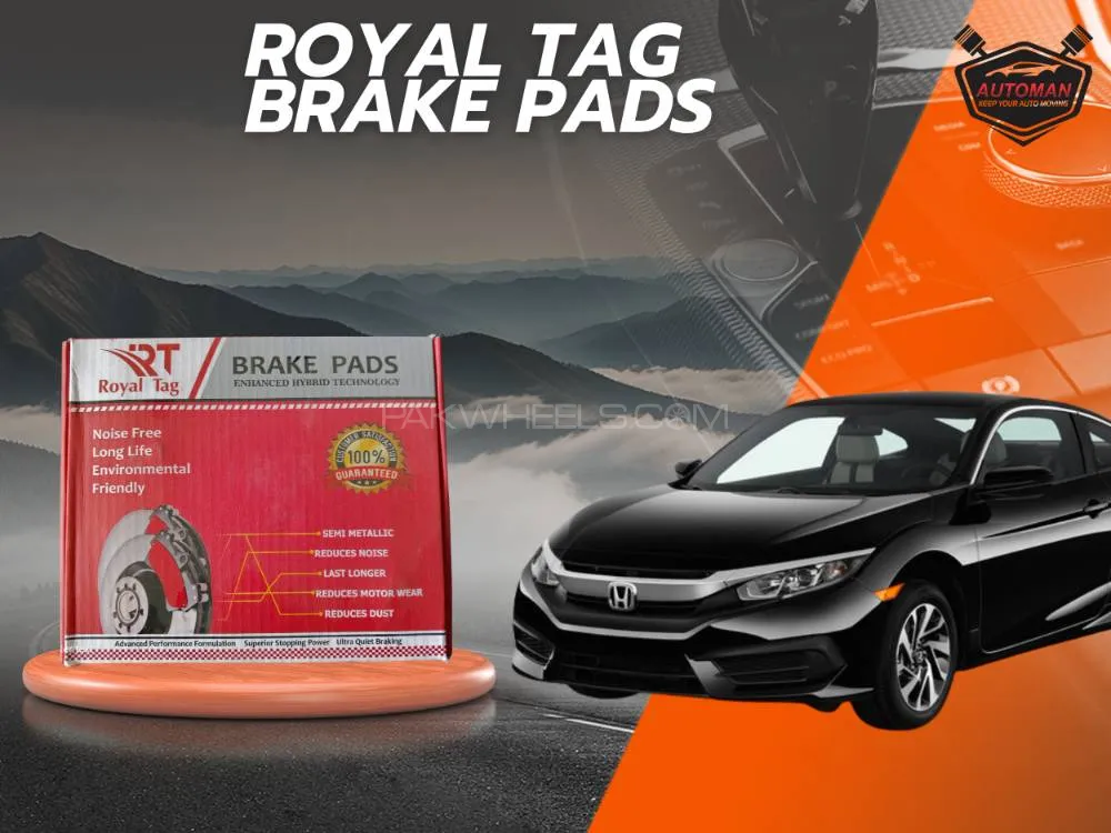 Royal Tag Front Brake Pads for Honda Civic 2016-2021 | High-Performance & Durable | Made in China Image-1