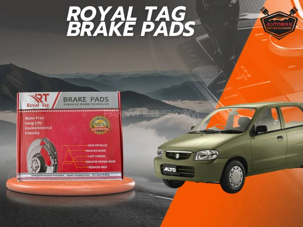 Royal Tag Front Brake Pads for Suzuki Alto 1000cc – High-Performance  (Made in China)|Automanpk Image-1