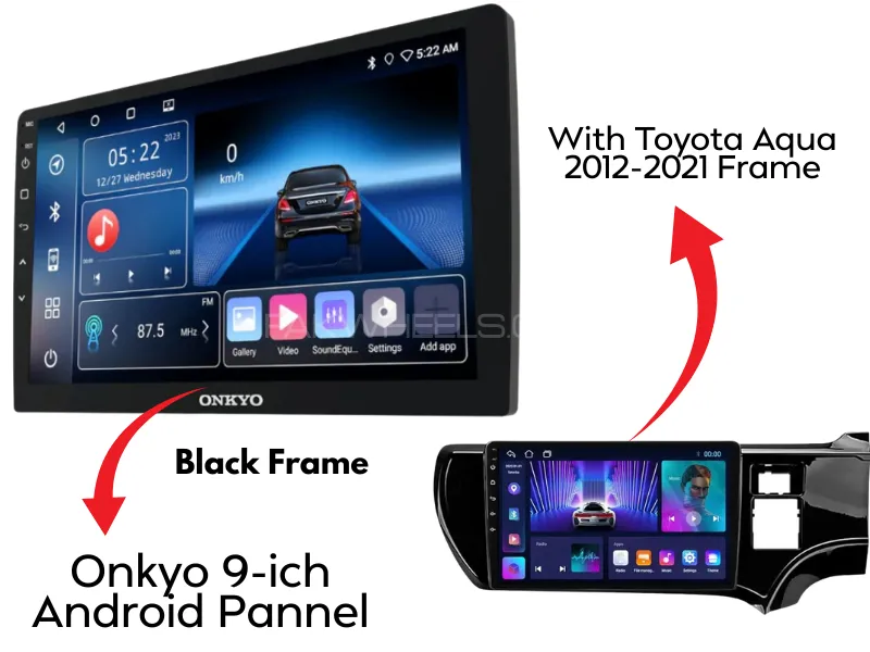 Toyota Aqua 2012-2021 Original Onkyo X-QD1120 Android Panel with Black Frame 9-Inch | 2+32GB | Image-1