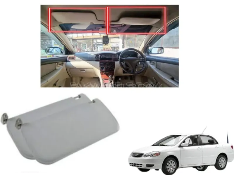 Toyota Corolla Xli 2002-2008 Interior Roof Sun Visor | 2 Pcs Image-1