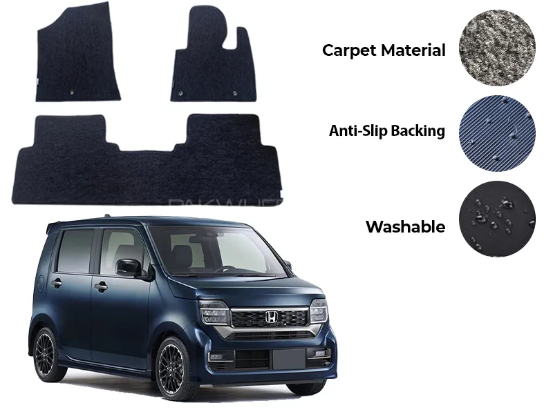 Honda N Wgn Genuine Fitting Carpet Floor Mat 3PCS - Model 2020-2025 Image-1