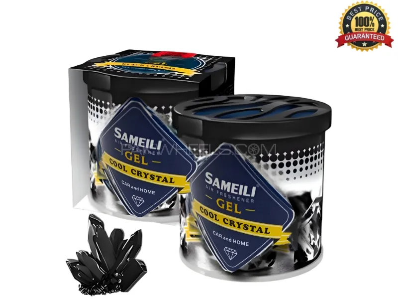 Black Cool Crystal Car Airfreshner 140gm - Cool Crystal Gel for Car. Image-1