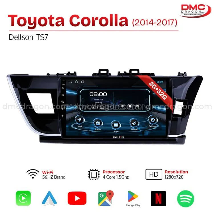 Toyota Corolla 2014-2017 Dellson TS7 Android Car LCD Panel 2GB+32GB Image-1