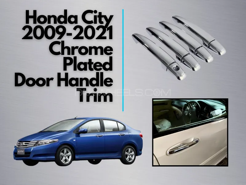 Honda City 2009-2021 Chrome Plated Door Handle Trim Image-1