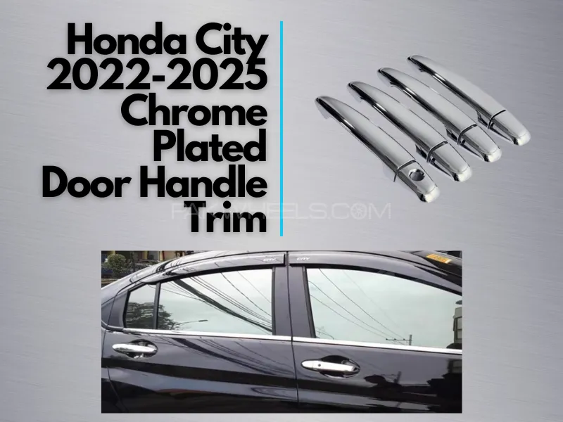 Honda City 2022-2025 Chrome Plated Door Handle Trim Image-1