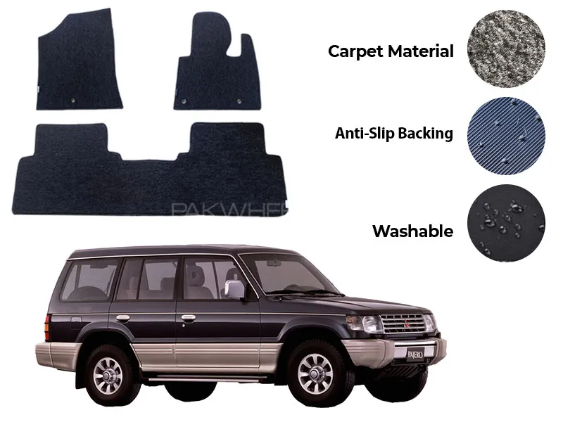 Mitsubiahi Pajero Genuine Fitting Carpet Floor Mat 3PCS - Model 1992-1998 Image-1