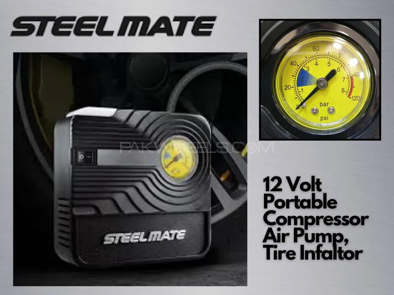 STEELMATE Portable Air Compressor Pump, D, 12V DC Electric, 35L/Min PO3 Image-1