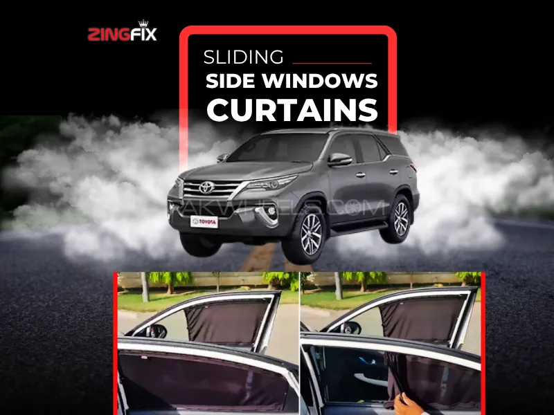 Zingfix Sliding Side Window Curtains for Toyota Fortuner (2016-2022) – UV Protection & Privacy Shade Image-1