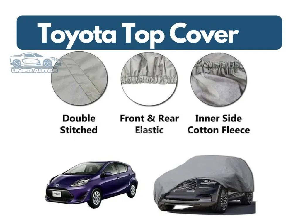 PVC Cotton Double Stitched Car Top Cover for Toyota Aqua (2012–2022) Image-1