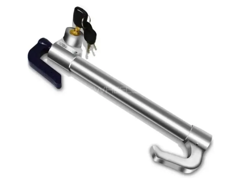 Steering Lock Anti theft Lock very easy to use in chrome  Body Image-1