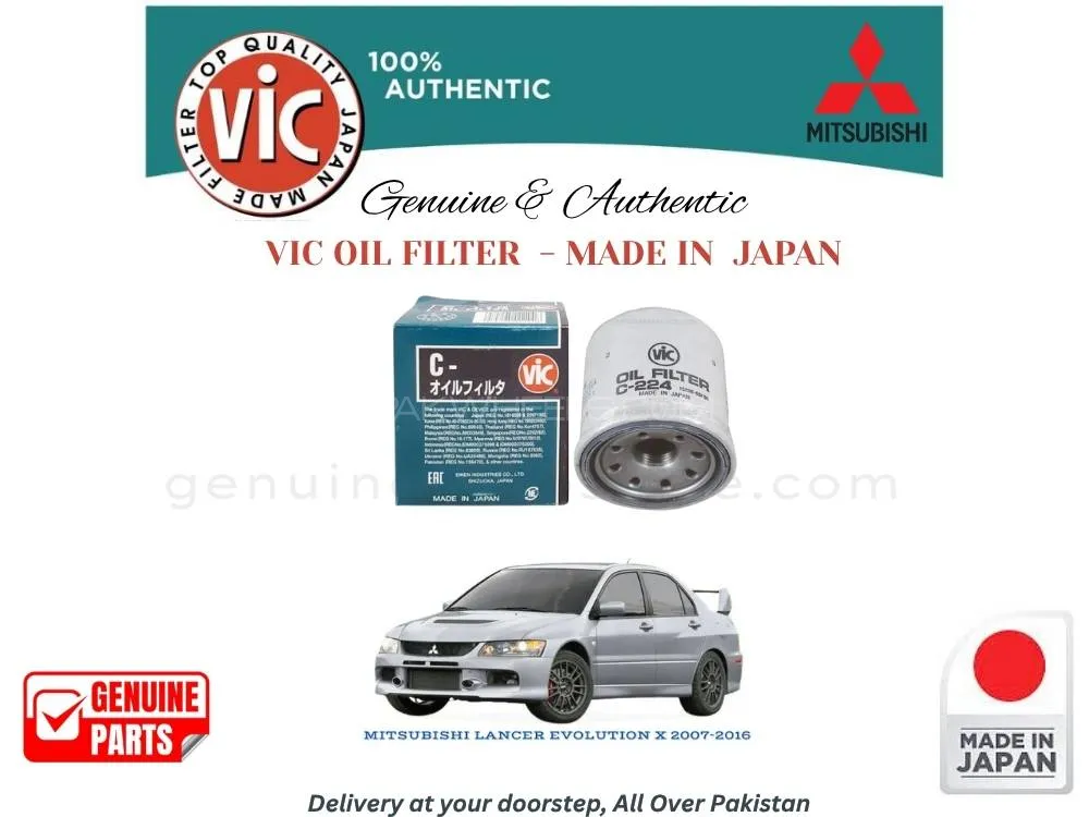 Mitsubishi Lancer Evolution X 2007-2016 VIC OIL FILTER - MADE IN JAPAN Image-1