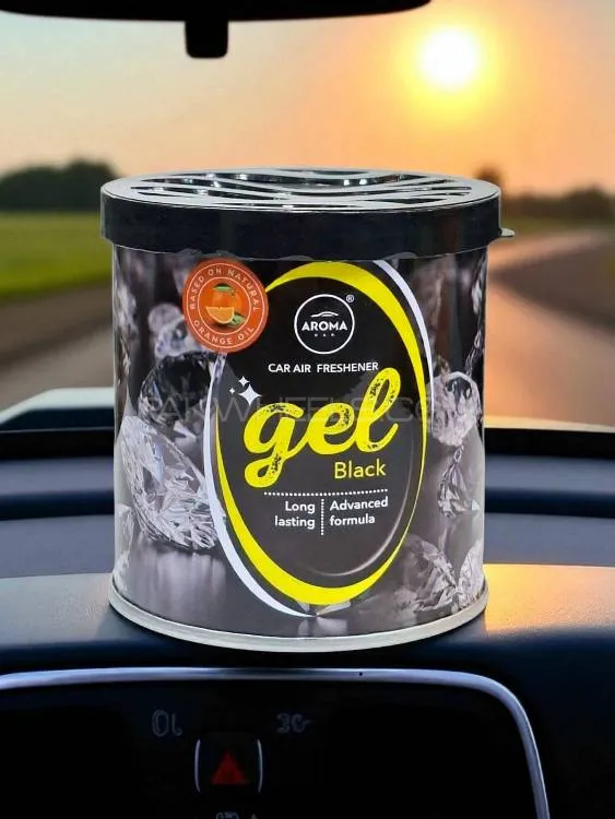 Aroma Car Air Freshener Gel Black Image-1