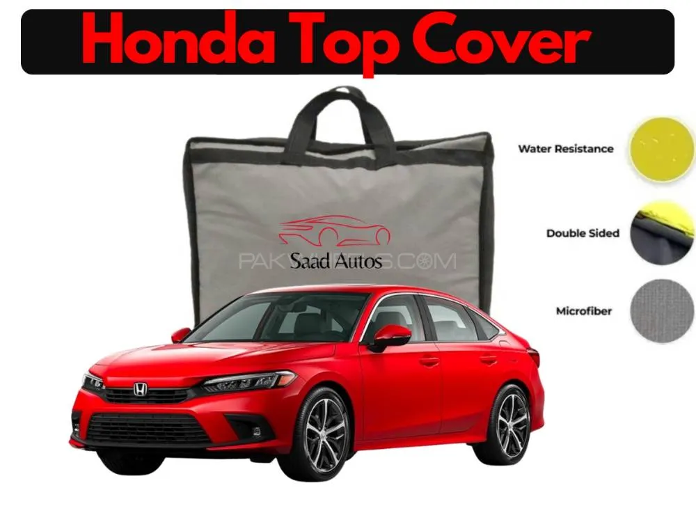 Honda Civic 2022 Top Cover | PVC & Non-Woven Fabric Material | Dustproof Waterproof Car Protection Image-1