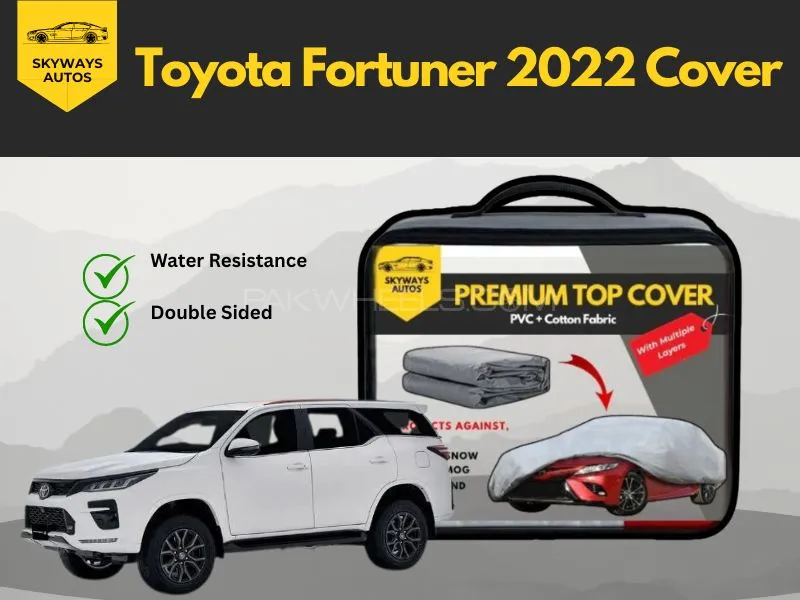 Toyota Fortuner 2022 Car Top Cover – Weatherproof PVC & Inner Non-Woven Lining Car Care Image-1