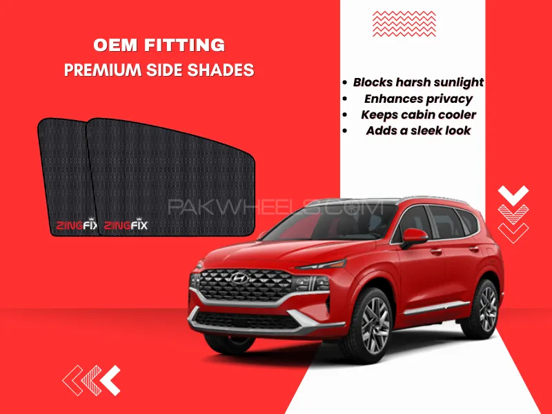 Zingfix Premium Mesh Foldable Side Window Shades for Hyundai Santa Fe – Sun Protection & Privacy Image-1