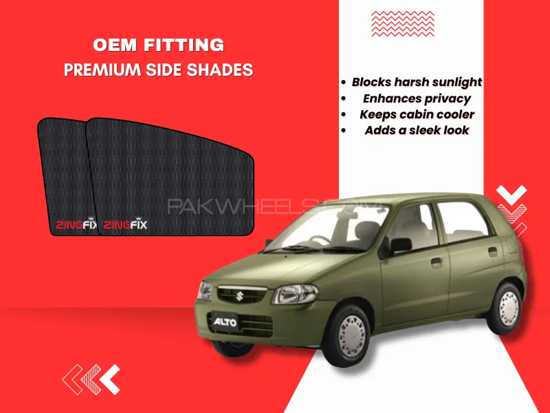 Zingfix Premium Mesh Foldable Side Window Shades for Suzuki Alto (2002-2012) Image-1