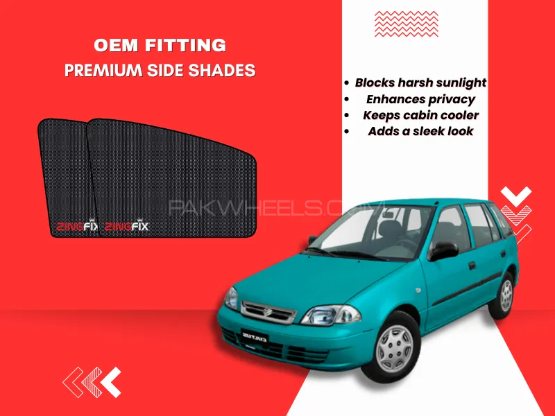Zingfix Premium Mesh Foldable Side Window Shades for Suzuki Cultus (2002-2016) Image-1