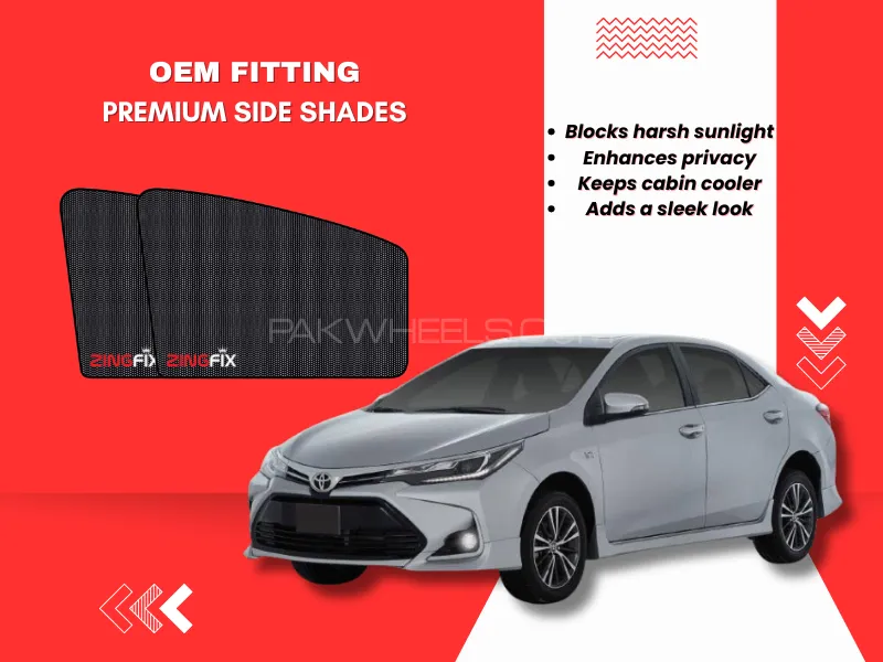 Zingfix Premium Mesh Foldable Side Window Shades for Toyota Corolla (2015-2025) Image-1