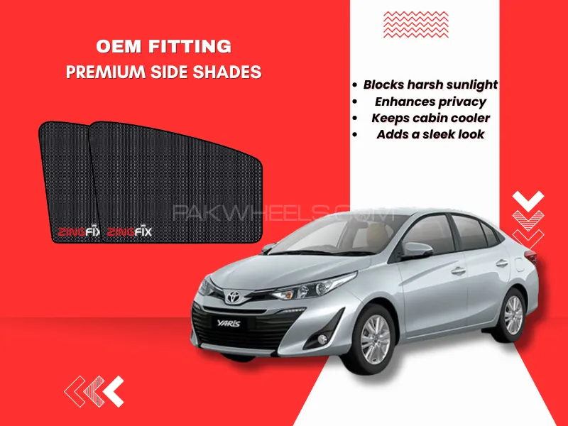 Zingfix Premium Mesh Foldable Side Window Shades for Toyota Yaris (2019-2023) Image-1