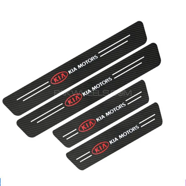 4Pcs Car Door Carbon Fiber Anti Stepping Protection Stickers KIA Image-1