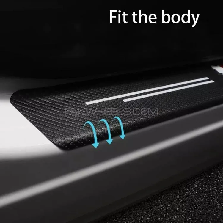 4Pcs Car Door Carbon Fiber Anti Stepping Protection Stickers MG Image-1