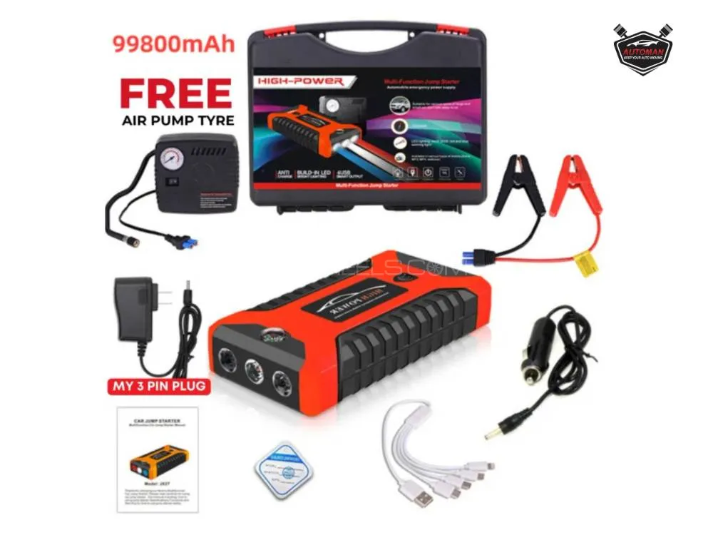 MPower Jump Starter – 3-in-1 Emergency Power Pack with Flashlight, Power Bank & Air Compressor Image-1