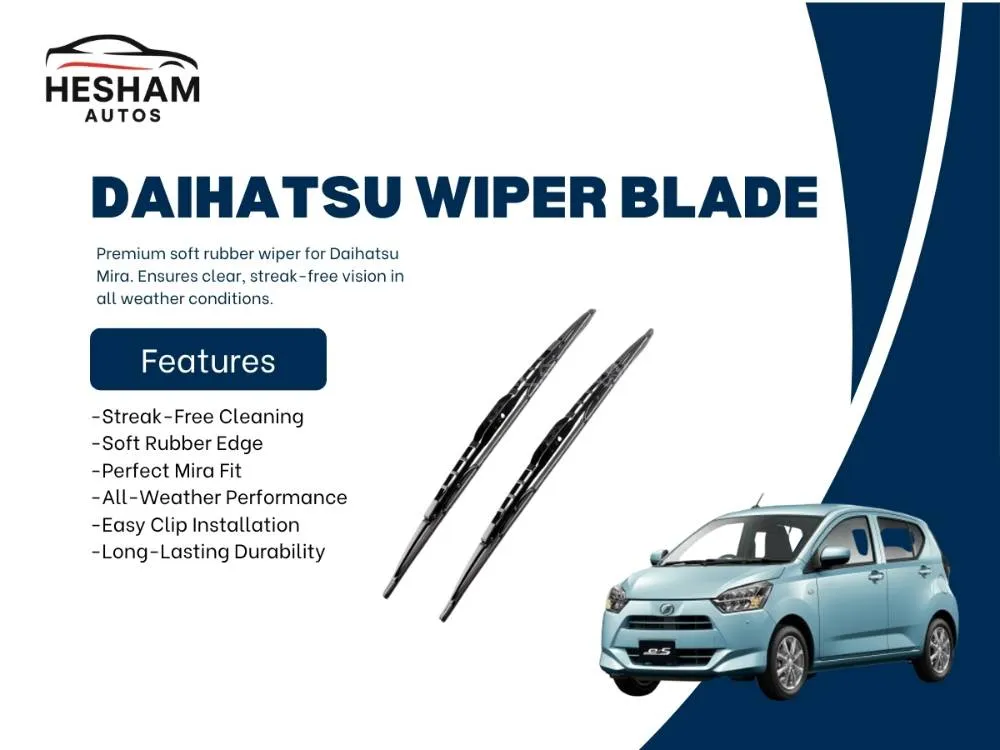 Soft Rubber Wiper Blade for Daihatsu Mira (2017–2023) – Streak-Free Cleaning Image-1