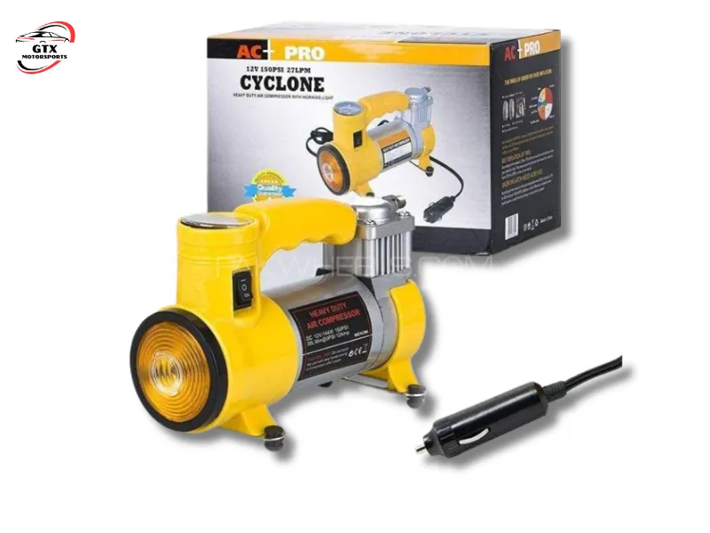 12V Cyclone Heavy Duty Air Compressor – 150PSI, 35LPM with Built-in Working Light Image-1