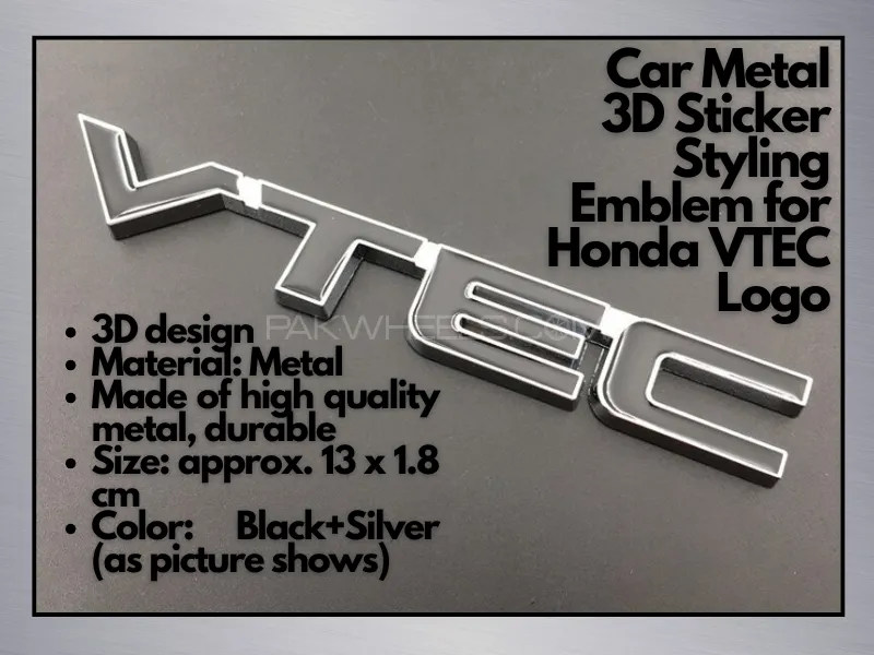 Car Metal 3D Sticker Styling Emblem | Logo for Honda V-TEC  Image-1