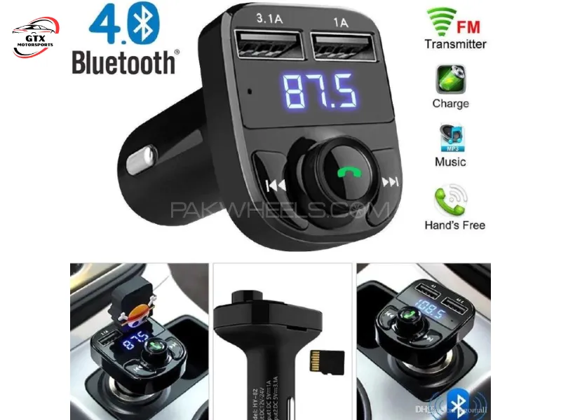 X8 – Multifunctional Car MP3 Player | Wireless FM Transmitter with Dual USB & Hands-Free Calling Image-1