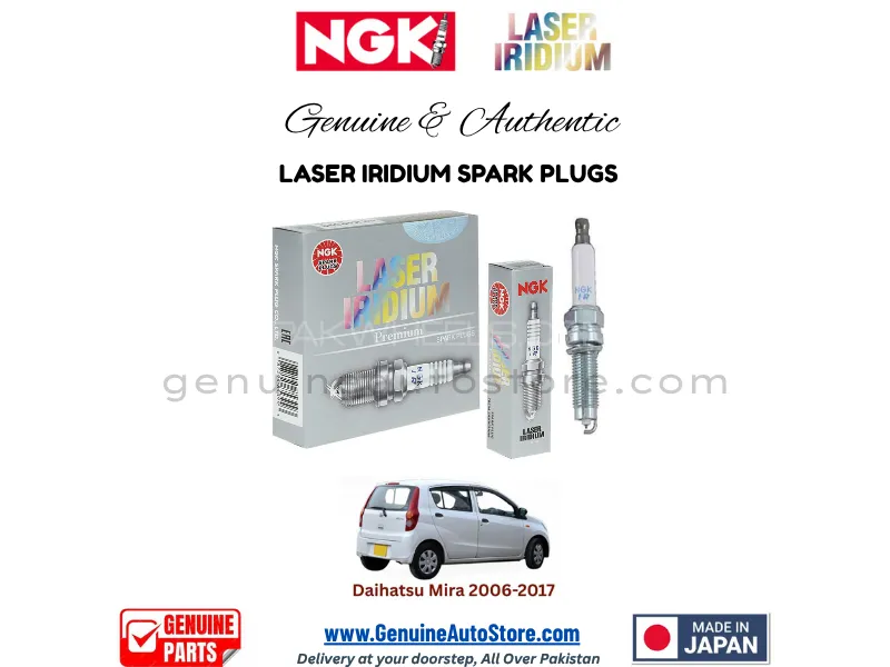 Daihatsu Mira 2006-2017 NGK LASER IRIDIUM SPARK PLUG - 3 PIECES Image-1
