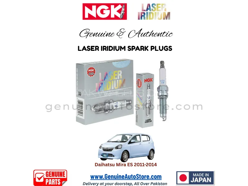 Daihatsu Mira Es 2011-2014 NGK LASER IRIDIUM SPARK PLUG - 3 PIECES Image-1