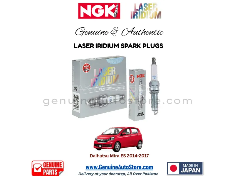 Daihatsu Mira Es 2014-2017 NGK LASER IRIDIUM SPARK PLUG - 3 PIECES Image-1
