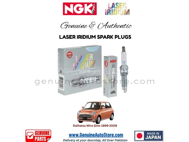 Daihatsu Mira Gino 1999-2009 NGK LASER IRIDIUM SPARK PLUG - 3 PIECES Image-1